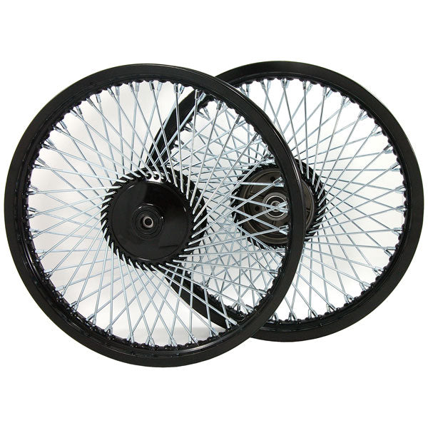BS0558-BLACK - 1.60J Front x 1.85J Rear 72 Spoke 17'' Rims In Black & Silver Alloy