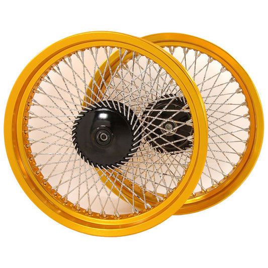 BS0602-GOLD 3.0J Front & 3.50J Rear CUB 72 Twisted Spoke 17'' Rims In Gold