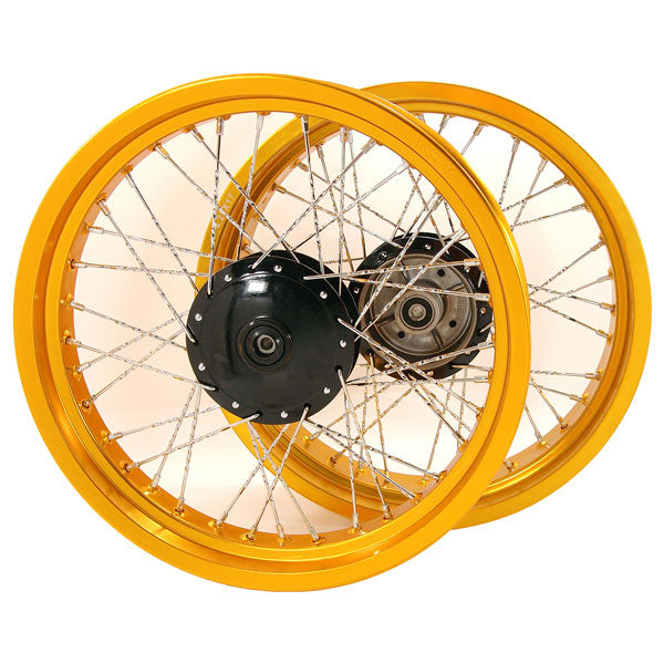 BS1372-GOLD 3.0J Front X 4.25J Rear 36 Twisted Spoke 17'' Rims In Gold