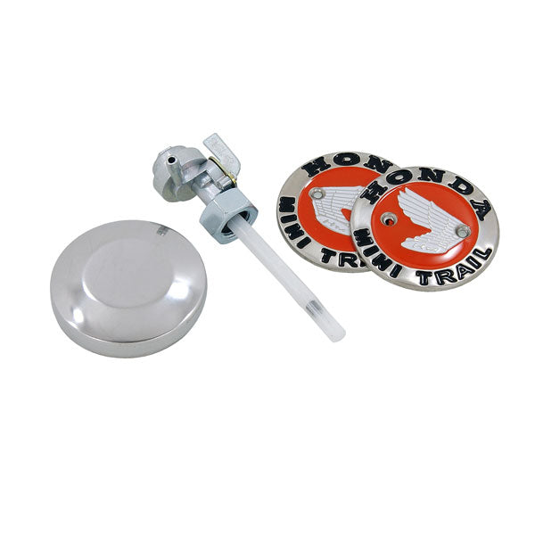BS1554 - 50M Style Tank White With Round Emblem Fuel Tap and Cap