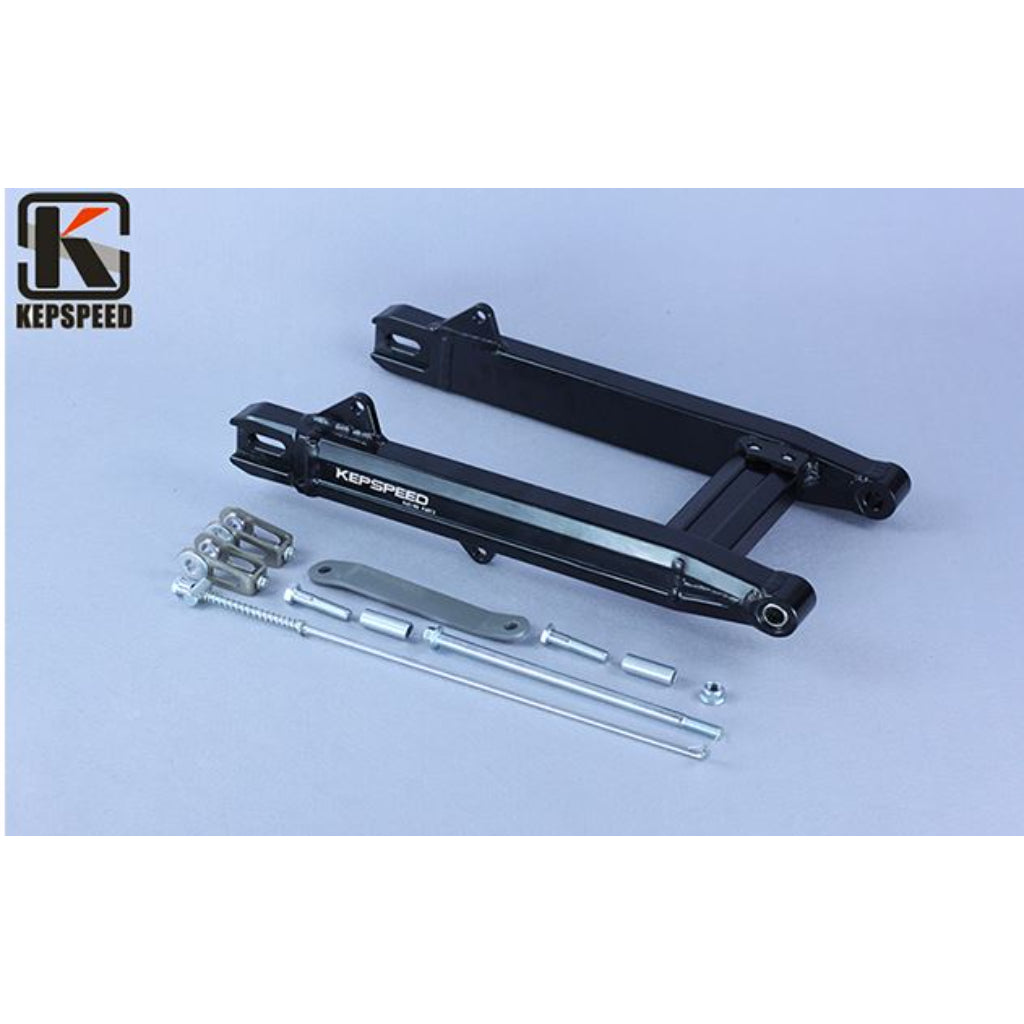 BS0796-BLACK Kepspeed Mad Dog CUB Alloy Swingarm Plus +5CM In Black