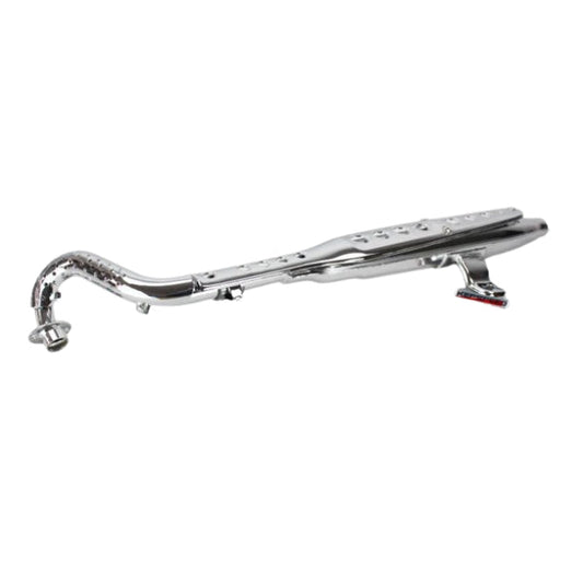 BS1715 - 125cc Dx Standard Chrome Up Swept Exhaust with E Mark