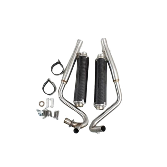 BS1485 - DAX Twin Upswept Exhaust in Carbon