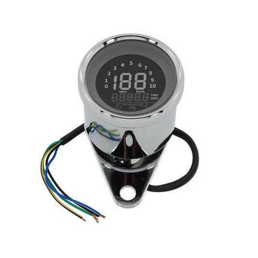 BS0301 - Munk Chrome Led Speedo Meter With Green Led