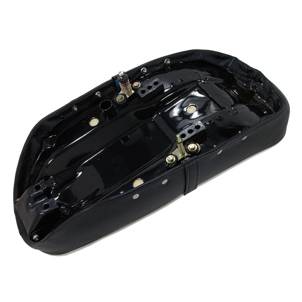 BS0221 DAX Low Seat In Black With White Piping & Ribbed Padding