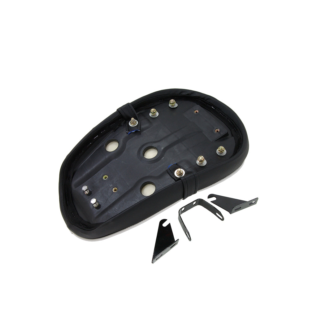 BS0355 - Low MUNK Seat In Black With Diamond Patten & White Piping