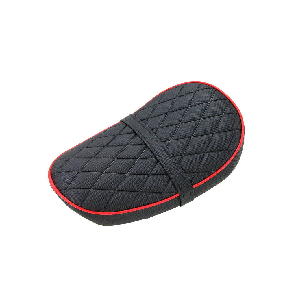 BS0356 - Low MUNK Seat In Black With Diamond Patten & Red Piping