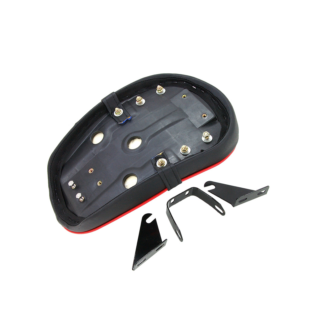 BS0356 - Low MUNK Seat In Black With Diamond Patten & Red Piping