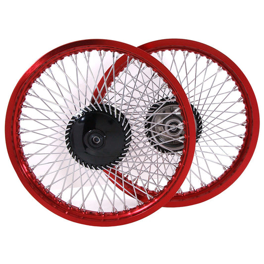 BS0563 - 1.60J Front & 1.85J Rear 72 Spoke 17'' Rims In Red Alloy