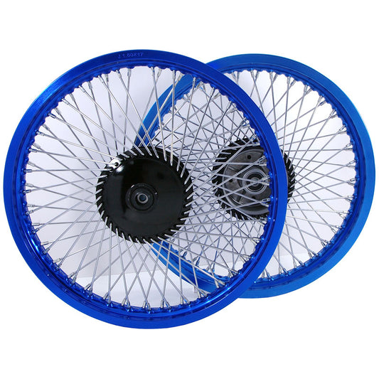 BS0567 - 1.60J Front & 1.85J Rear 72 Spoke 17'' Rims in Blue Alloy