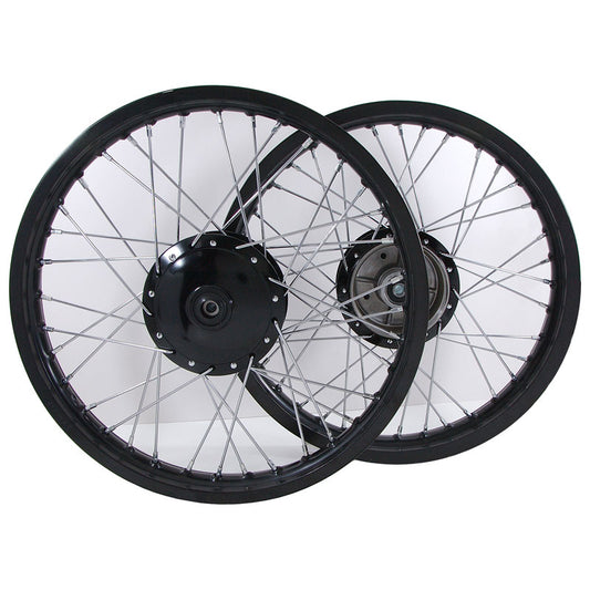 BS0610 - 1.60J Front & 1.85J Rear 36 Spoke 17'' Rims In Black & Silver Alloy