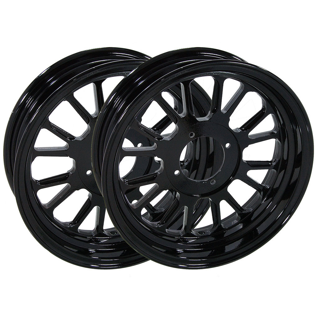 BS1437  MUNK Tubeless Alloy 12'' Rims In Black 2.75J & 3.50J