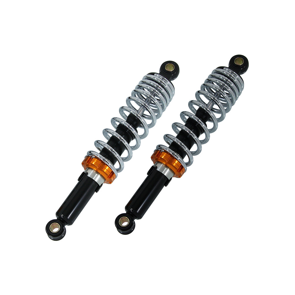 BS1633 DX 330mm Rear Shocks In All Black With Chrome Springs