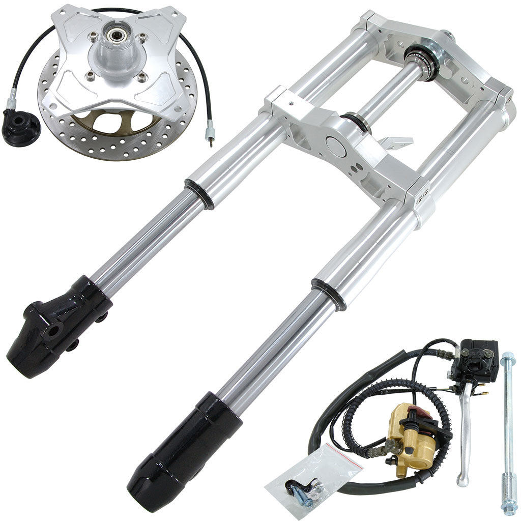 BS1724-SILVER DX 45mm USD Silver Front Forks With Bevel Front Brake Disc