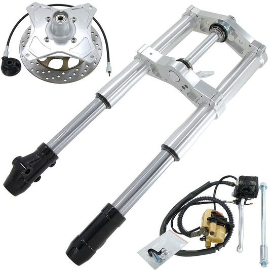 BS1724-SILVER - DX 45mm USD Silver Front Forks With Bevel Front Brake Disc