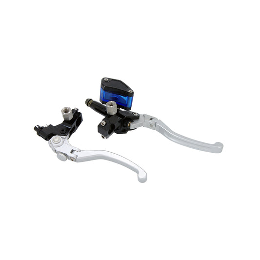 BS1806 - Silver CNC Levers With Clear Oil Pot & Mirror Mounts