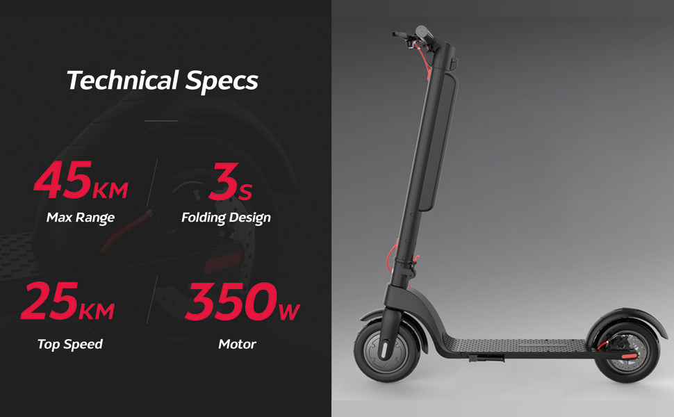 350W X8 Electric Scooter With 10'' Wheel - 10AH Battery