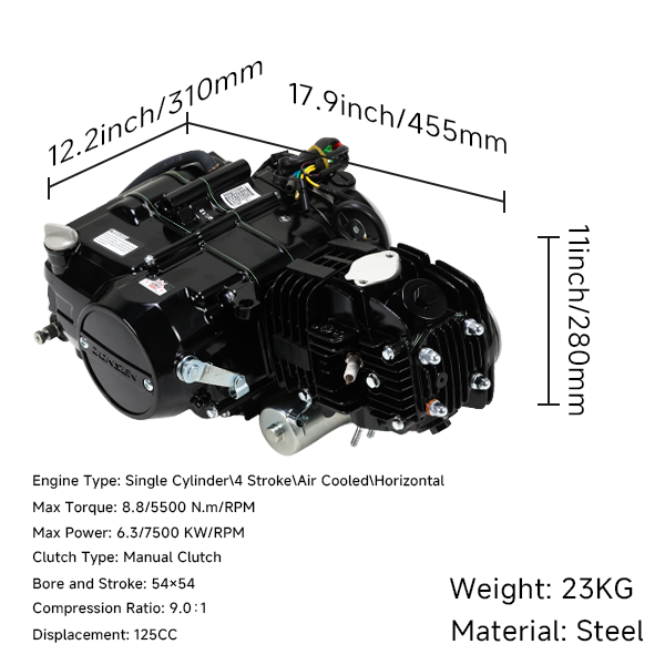 BS0269 - Zongshen 125cc Electric/ Kick Start Engine In Black