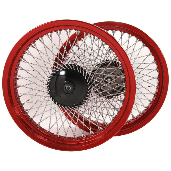Red Rim Back View BS0602-RED 3.0J Front & 3.50J Rear CUB 72 Twisted Spoke 17'' Rims In R ...
