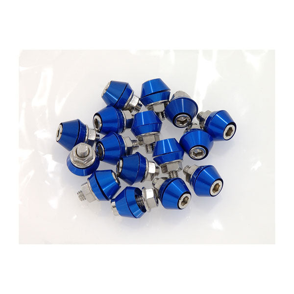 BS0805-BLUE - CNC Blue Munk Rim Bolt 16pc