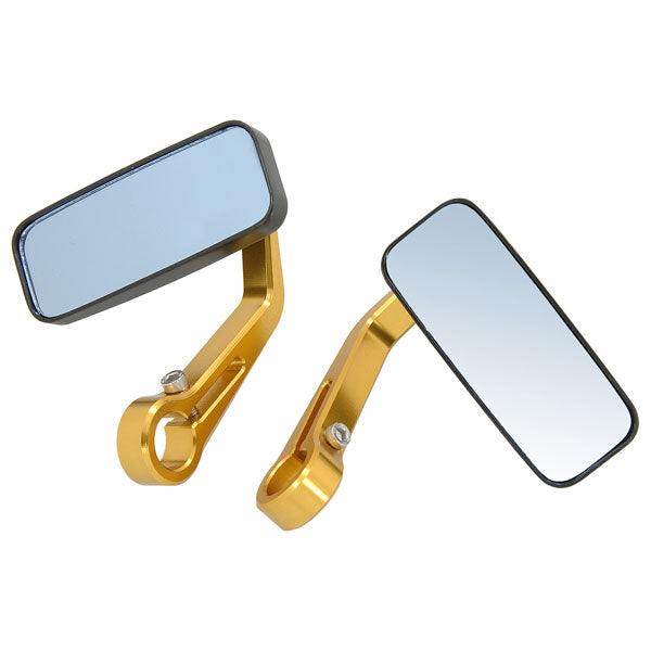 BS1074-GOLD - CNC Gold Colour Handle Bar Mirrors