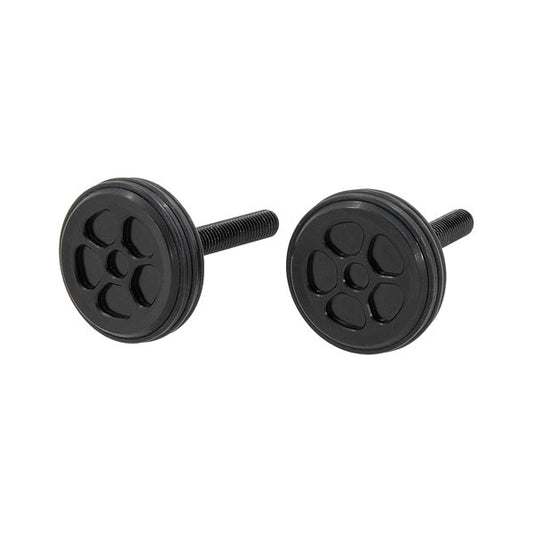 BS1346-BLACK - CNC Wheel Style Handle Bar Knobs In Black