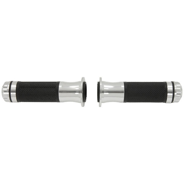 BS1474-SILVER - Handle Bar Grips with Silver Ends