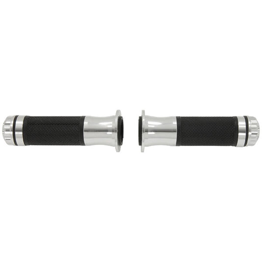 BS1474-SILVER - Handle Bar Grips with Silver Ends