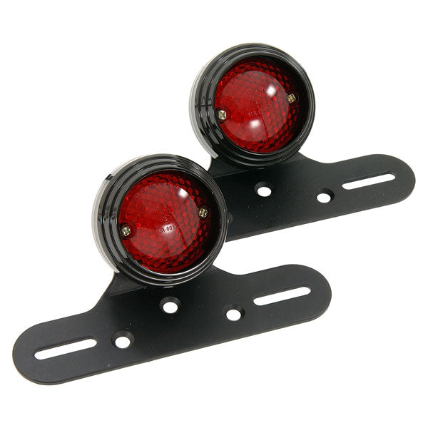 BS1539 - E Marked Big Black Rear Light Red Lens