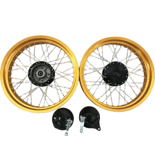 BS1367-GOLD - Cub Gold Alloy 36 Twisted Spoke Rims 3.0 Front And 3.50 Rear