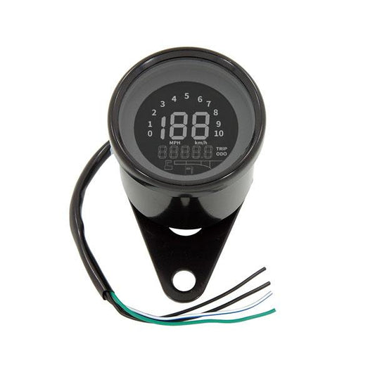 BS0307 - Munk Black Led Speedometer With Green Led