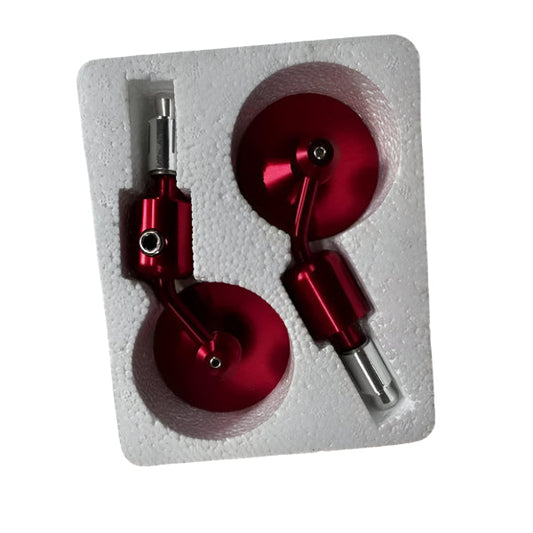 BS3744 - 6.8cm Diameter Small Bar End Rear View Mirrors In Red