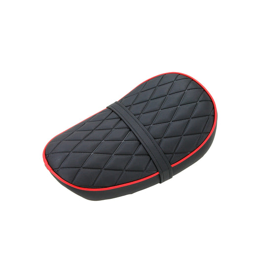 BS0356 Low MUNK Seat In Black With Diamond Patten & Red Piping
