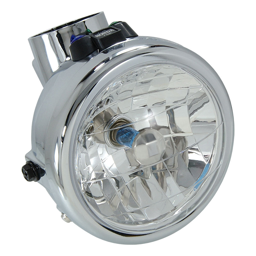 BS0550 MUNK Chrome Shell Headlight With Diamond Lens