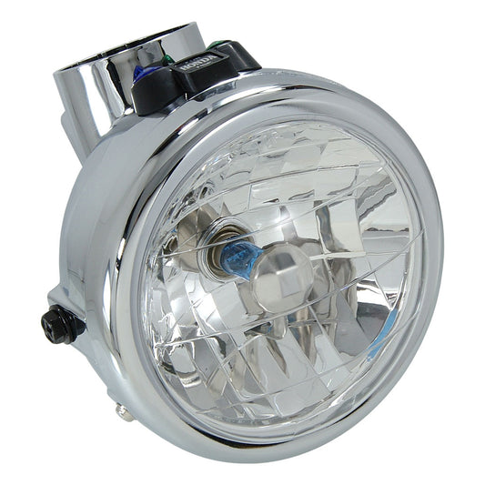 BS0550 - MUNK Chrome Shell Headlight With Diamond Lens