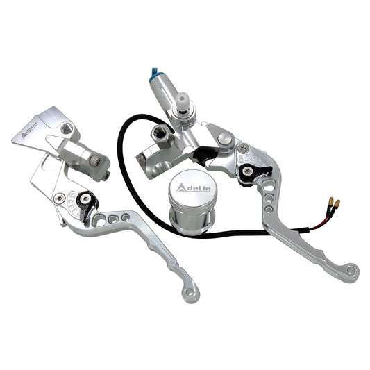 BS0983 MUNK Brake Master Cylinder With Clutch Lever CNC In Silver