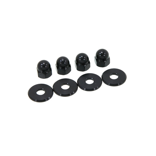 BS1429-BLACK Set of 4 shock nut M10 x 1.25 and 4 washers In Black