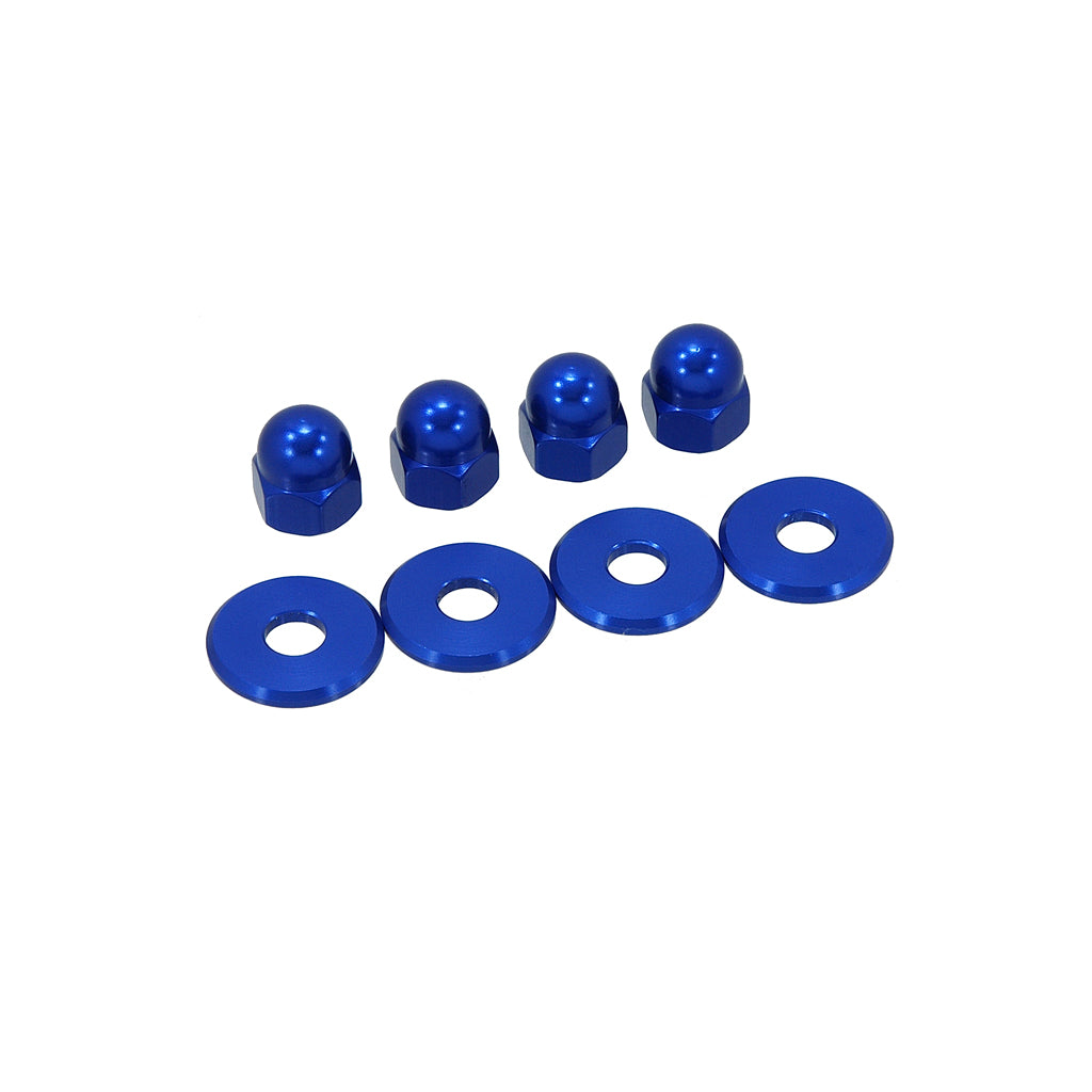 BS1429-BLUE Set of 4 shock nut M10 x 1.25 and 4 washers In Blue