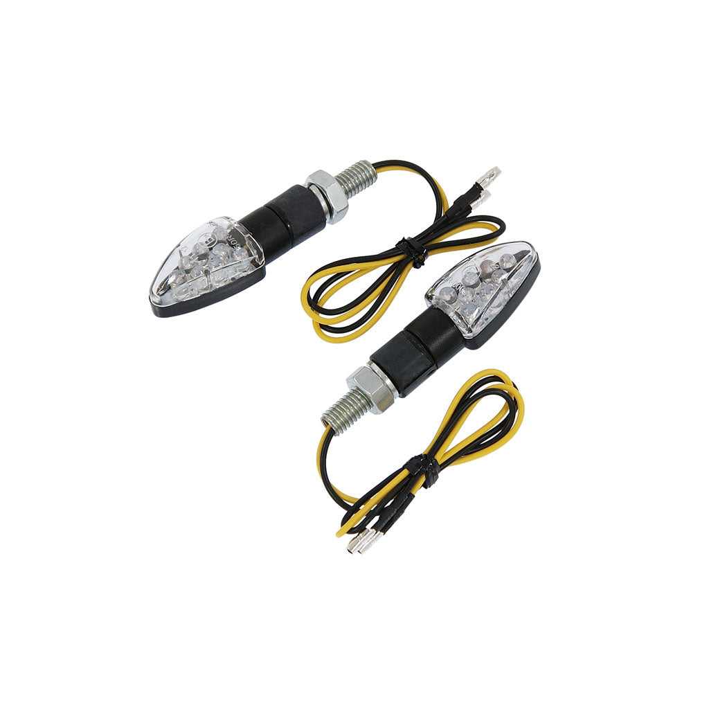 BS1430 E Marked 8 LED Black Mini Arrow Indicators - Pair